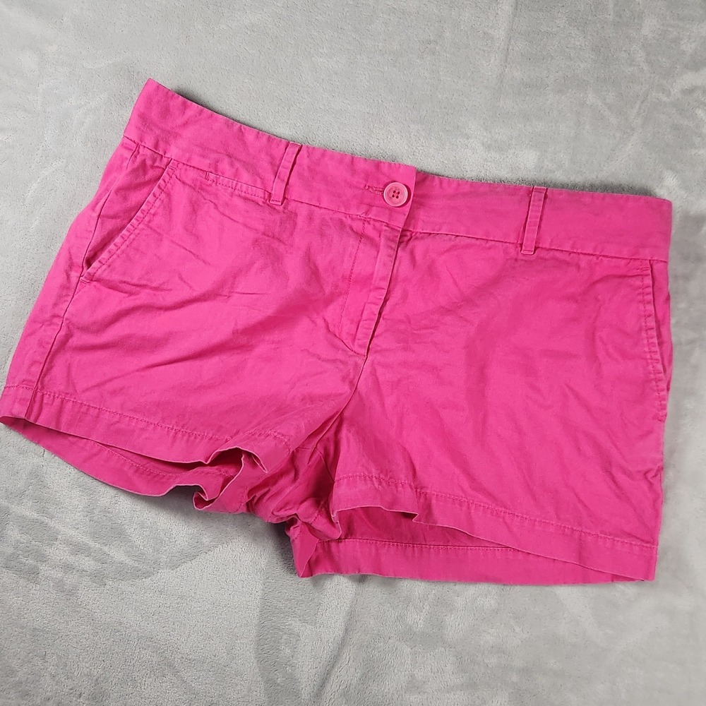 LOFT Ann Taylor Riviera Chino Shorts Womens 12 Pink 3" Inseam Cotton Flat Front